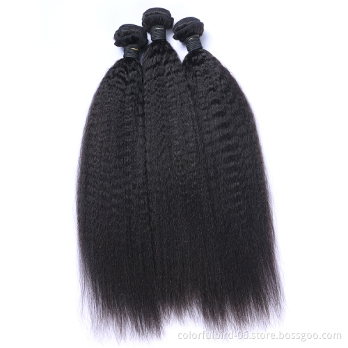 Free Sample Cuticle Aligned Human Hair Extension Kinky straight Double Drawn Kinky straight hair bundles straight Virgin Hair